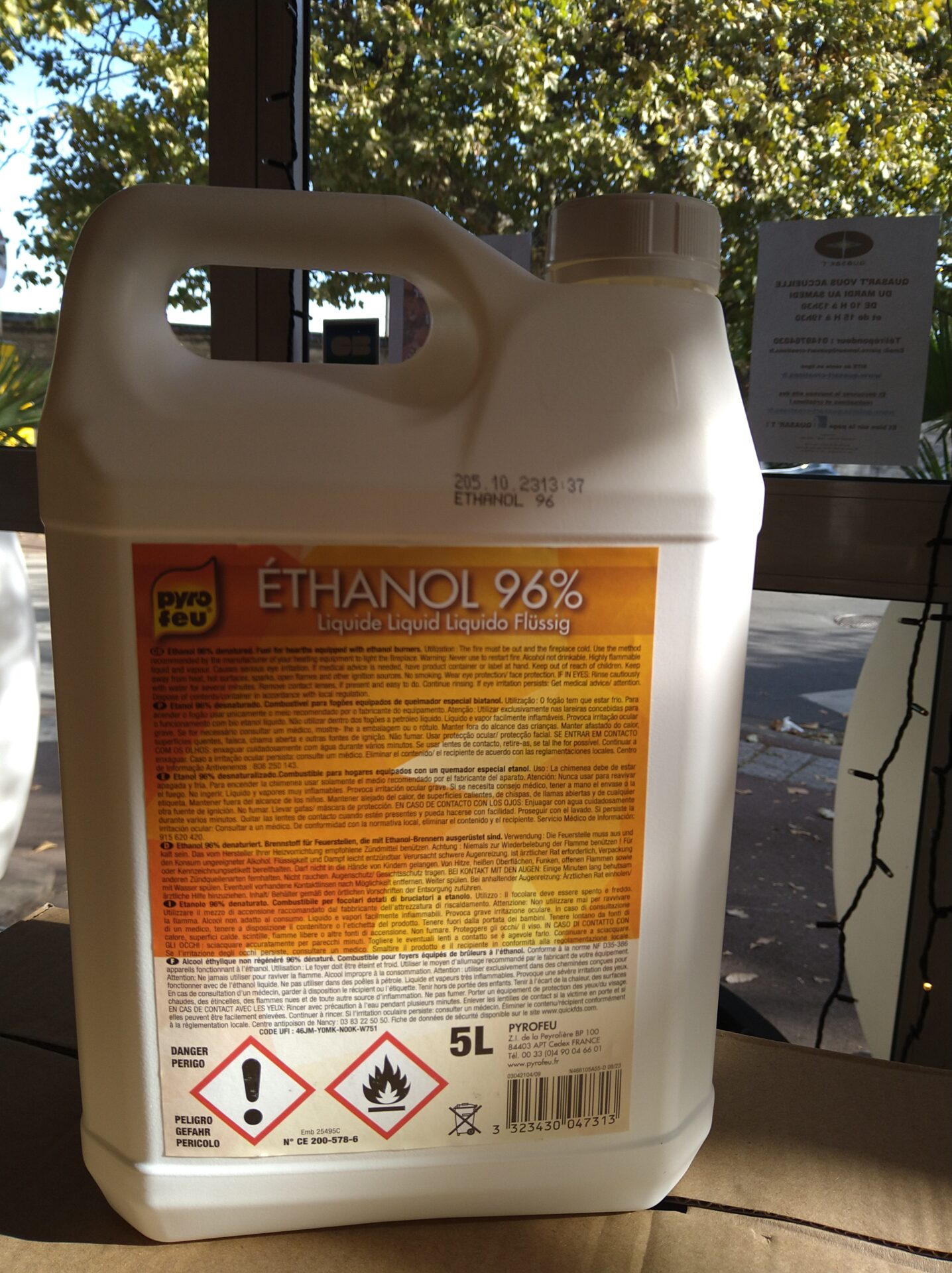 Bidon de bio ethanol Pyrofeu
